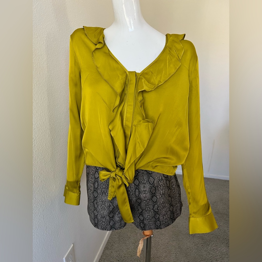 MARCIANO Silky Lime Green Blouse - M